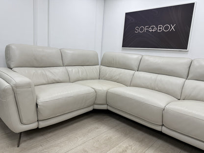 DFS San Antonio Power Recliner Corner Sofa In Fossil Leather