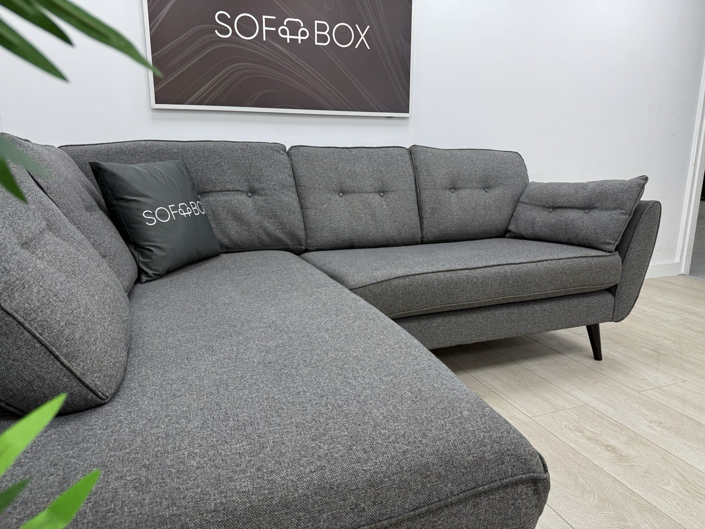 DFS Zinc French Connection Corner Sofa In Grey