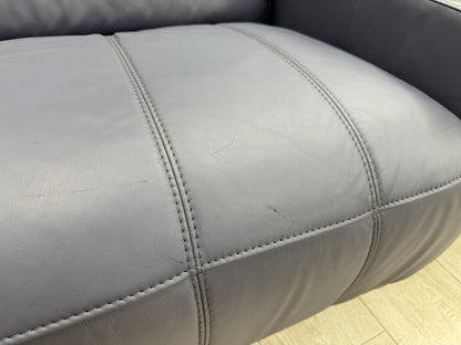DFS Showcase 3 Seater Power Recliner Cinema Sofa In Denim Leather Fabric