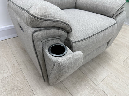 DFS Trek Power Recliner Armchair In Grey Fabric