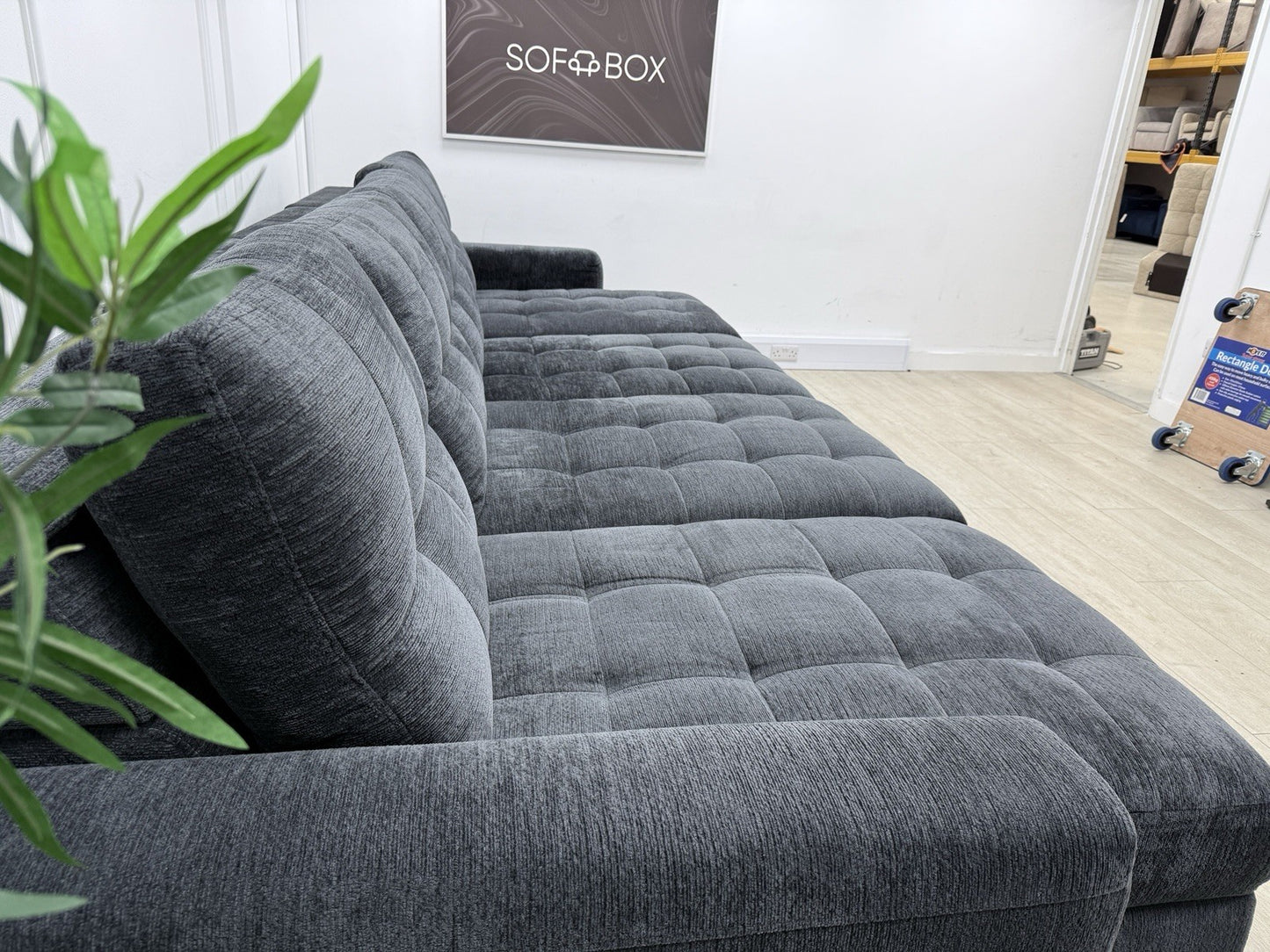 DFS Steller XL Power Chaise Recliner Sofa In Nuova Black Fabric