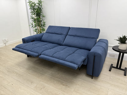 Italia Living 3 Seater Power Recliner Sofa In Luna Blue