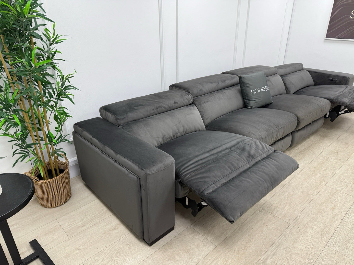 DFS Wander XL 6 Seater Power Recliner In Charcoal Velvet