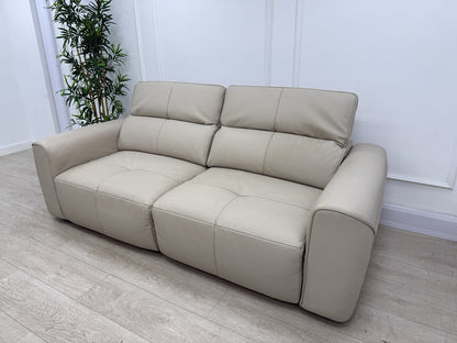 Sofology The Riviera 3 Seater Motion Chaise Recliner Sofa In Stone Leather