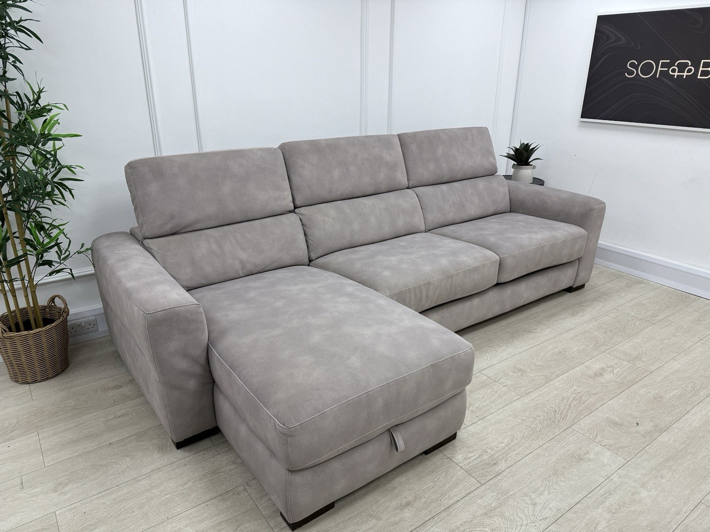 Sofology Metropolitan Fabric 4 Seater Chaise Sofa Bed with Storage