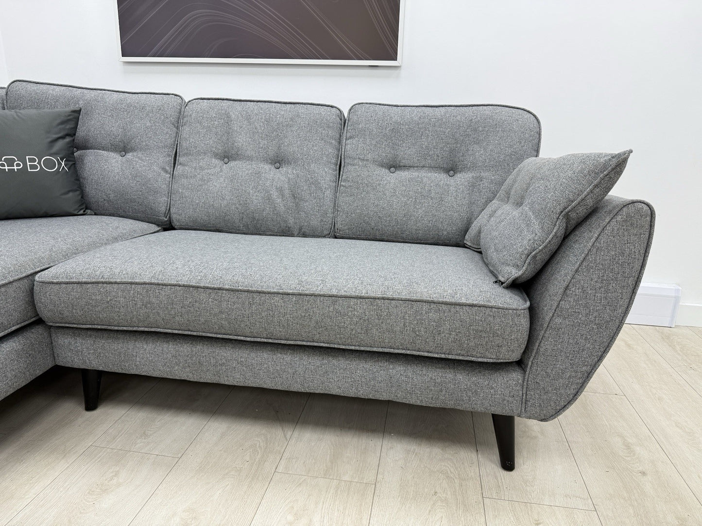 DFS Zinc French Connection Corner Sofa In Grey