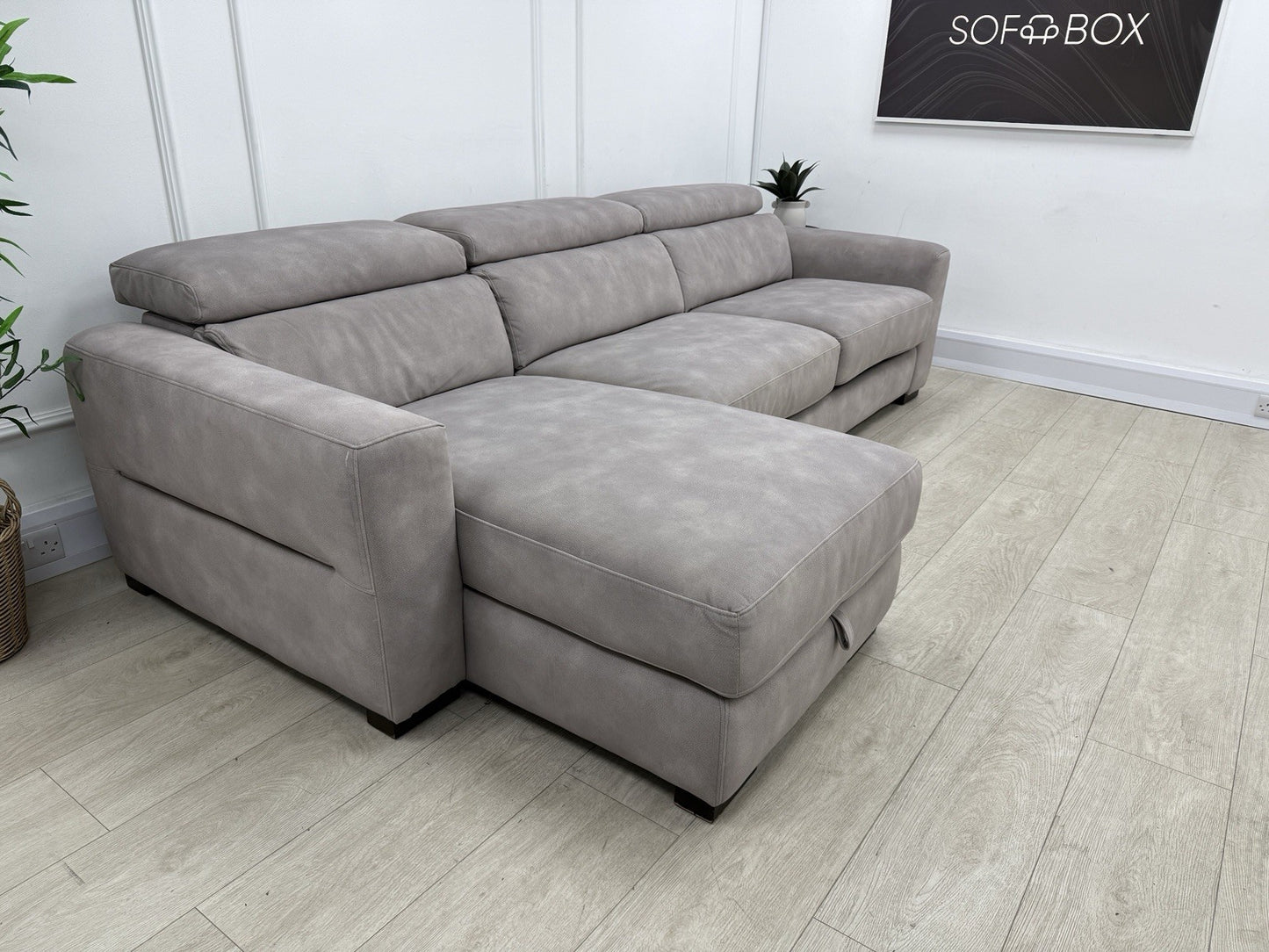 Sofology Metropolitan Fabric 4 Seater Chaise Sofa Bed with Storage
