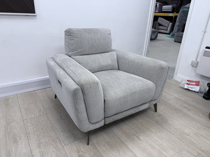 DFS San Mateo Power Recliner Armchair In Fresno Ivory Fabric