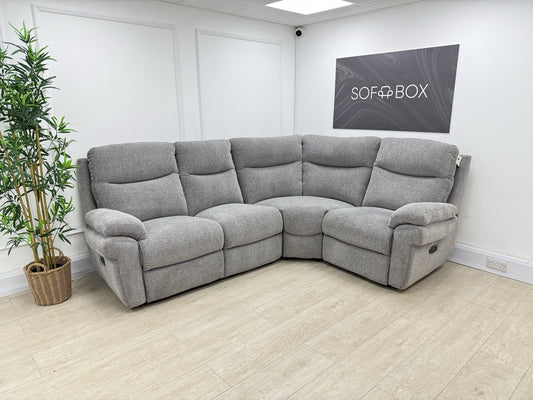 La-Z-Boy New Tamla Power Recliner/Lumbar/Headrest Corner Sofa In Silver Fabric