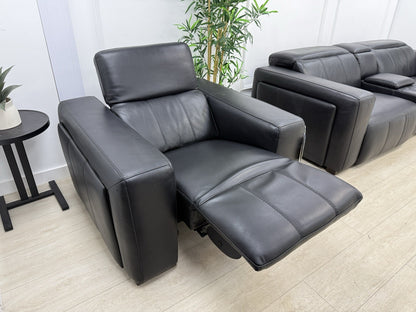 DFS Crusade 3 Seater Sofa, Smart Console & Chair Set Recliner/Heated Leather