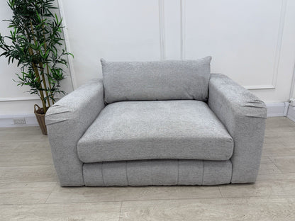 Sofology The Westwood Loveseat Cuddle Chair In Teddy Chenille Silver Mix
