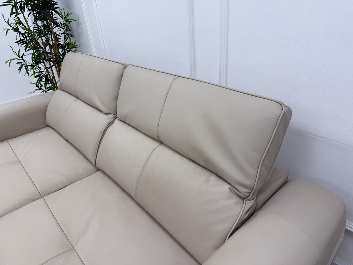 Sofology The Riviera 3 Seater Motion Chaise Recliner Sofa In Stone Leather