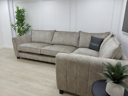DFS Cherished Corner Sofa & Footstool Set In Oatmeal