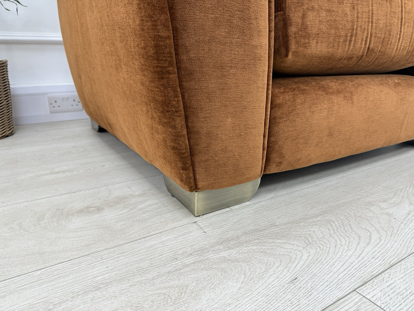 Sofology Hourglass Fabric Chair in Rust/Stone Mix