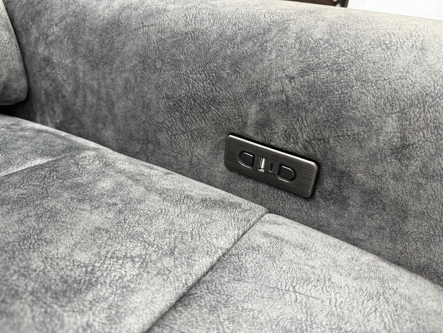 DFS Steller Corner Power Motion Chaise Sofa In Grey Mason Fabric