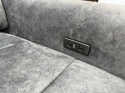 DFS Steller Corner Power Motion Chaise Sofa In Grey Mason Fabric