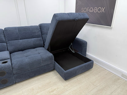 DFS Steller XL Power Chaise Recliner Sofa In Nuova Midnight Fabric