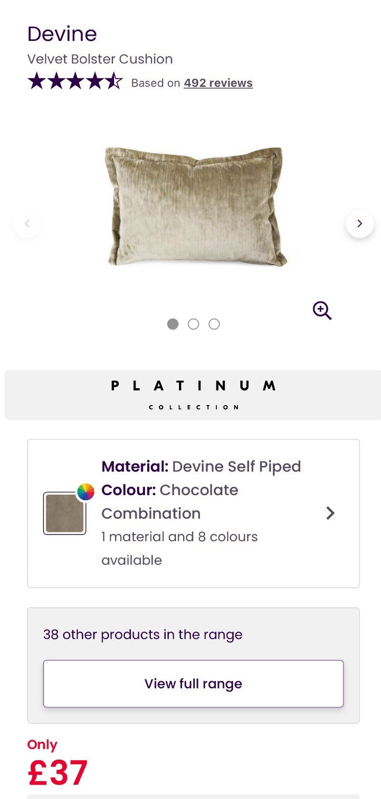 DFS Devine Left Hand Facing Corner Sofa In Self Piped Chocolate Combination
