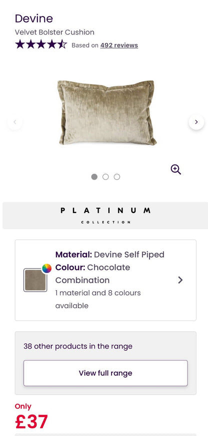 DFS Devine Left Hand Facing Corner Sofa In Self Piped Chocolate Combination