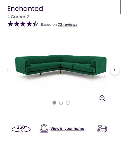 DFS Enhanced Corner Sofa In Green Bouclé Fabric