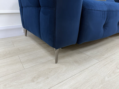 Furniture Village New York Power Recliner 3 Seater & Chair Set In Navy Velvet