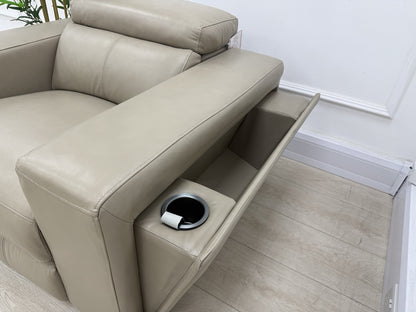 DFS Wander Power Recliner Chair In Taupe Leather
