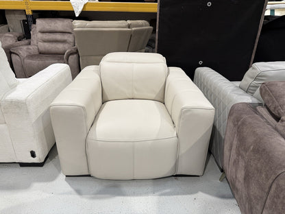 DFS Alivia Power Recliner Chair In Borelli Frost Leather