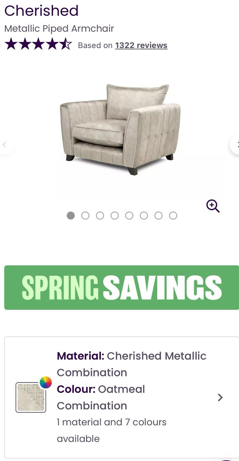 DFS Cherished Armchair In Oatmeal Fabric