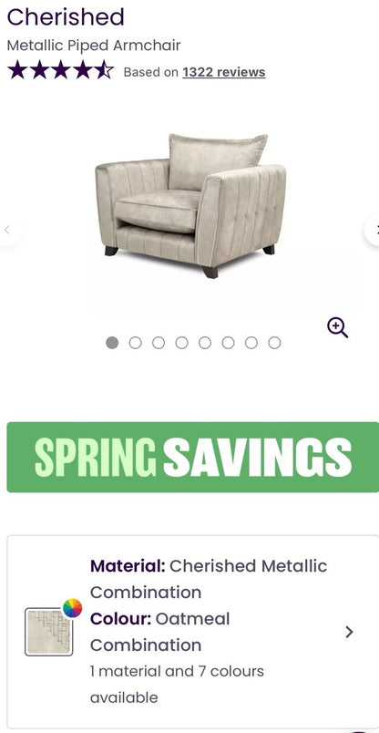 DFS Cherished Armchair In Oatmeal Fabric