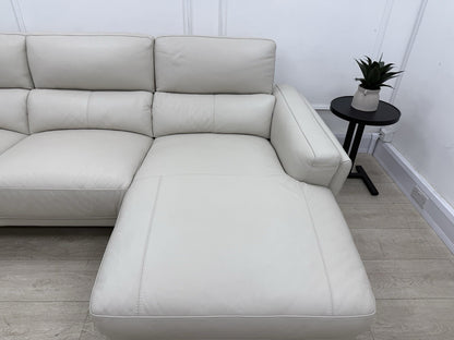 DFS San Antonio Power Recliner 3 Seater Chaise End Sofa In Fossil Leather