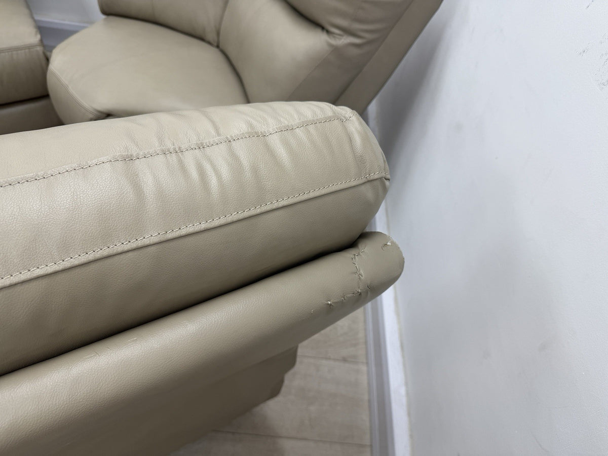 DFS Trek Power Recliner Corner Sofa In Taupe Leather