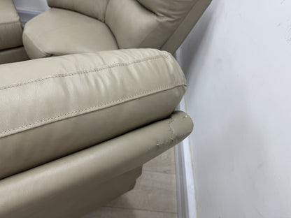 DFS Trek Power Recliner Corner Sofa In Taupe Leather