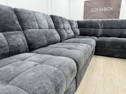 DFS Steller Power Recliner Chaise Corner Sofa In Nuova Black Fabric