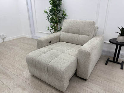 DFS Una Power Slider Chair In Roma Oyster Fabric