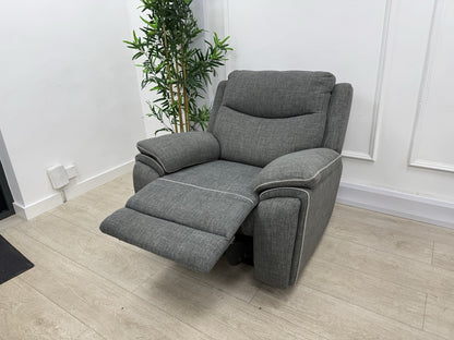DFS Trek Power Recliner Chair In Charcoal Fabric