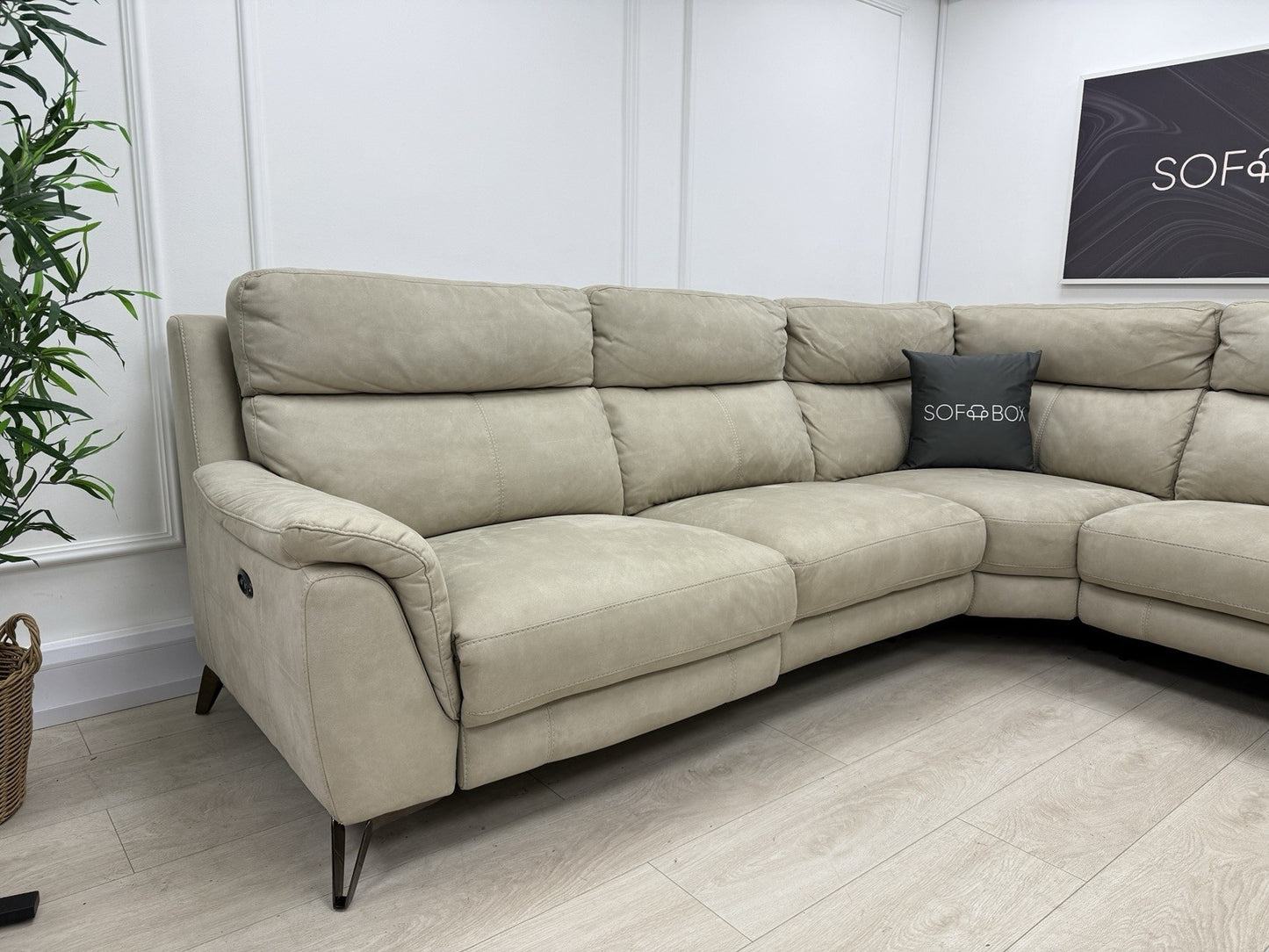 Furniture Village Contempo Corner Sofa In Beige