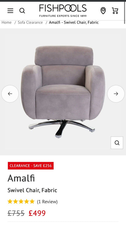 Fishpools Bella Power Recliner Corner Sofa & Amalfi Swivel Chair Set Dove Grey