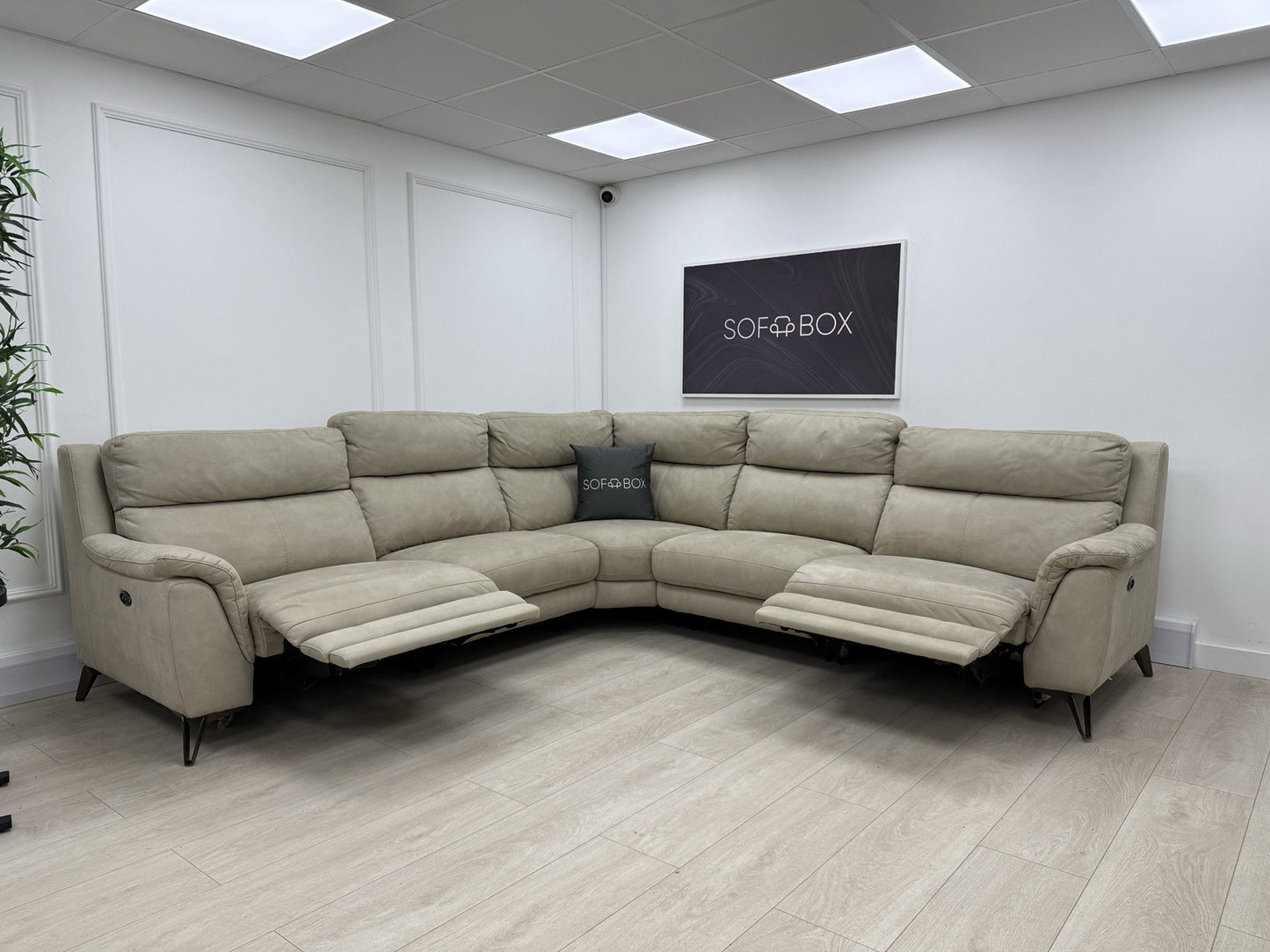 Furniture Village Contempo Corner Sofa In Beige