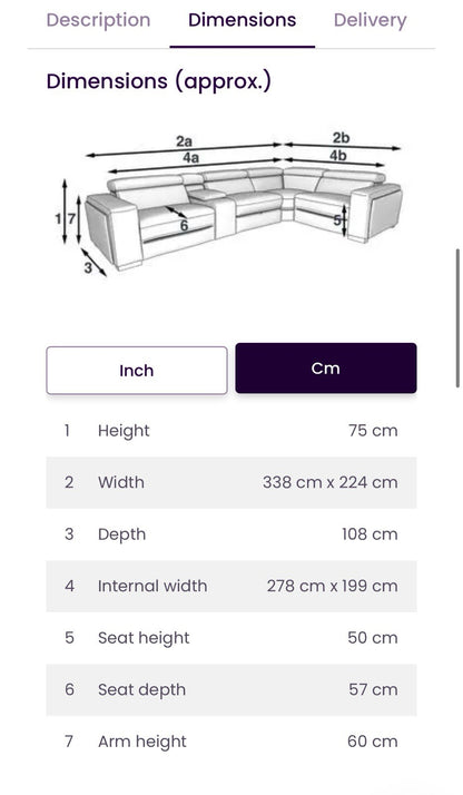 DFS Wander Power Recliner Corner Sofa In Charcoal Grey