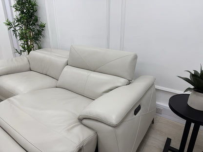 DFS Caldo 3 Seater Power Recliner Sofa In Fossil Leather