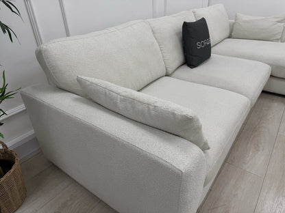 DFS Calix Boucle Corner Sofa & Accent Chair Set In Ivory