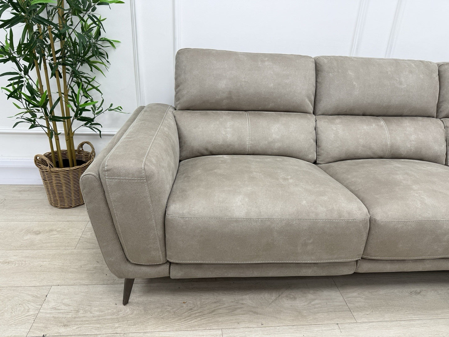 DFS San Mateo Power Recliner Corner Sofa In Arizona Stone Fabric