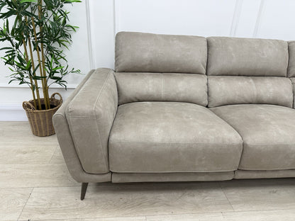 DFS San Mateo Power Recliner Corner Sofa In Arizona Stone Fabric