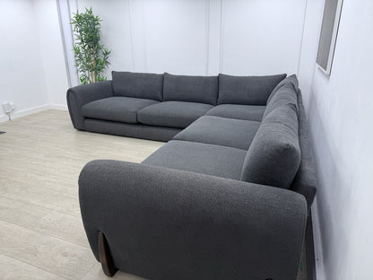 Sofology Marble Arch Corner Sofa In Charcoal Bouclé Fabric