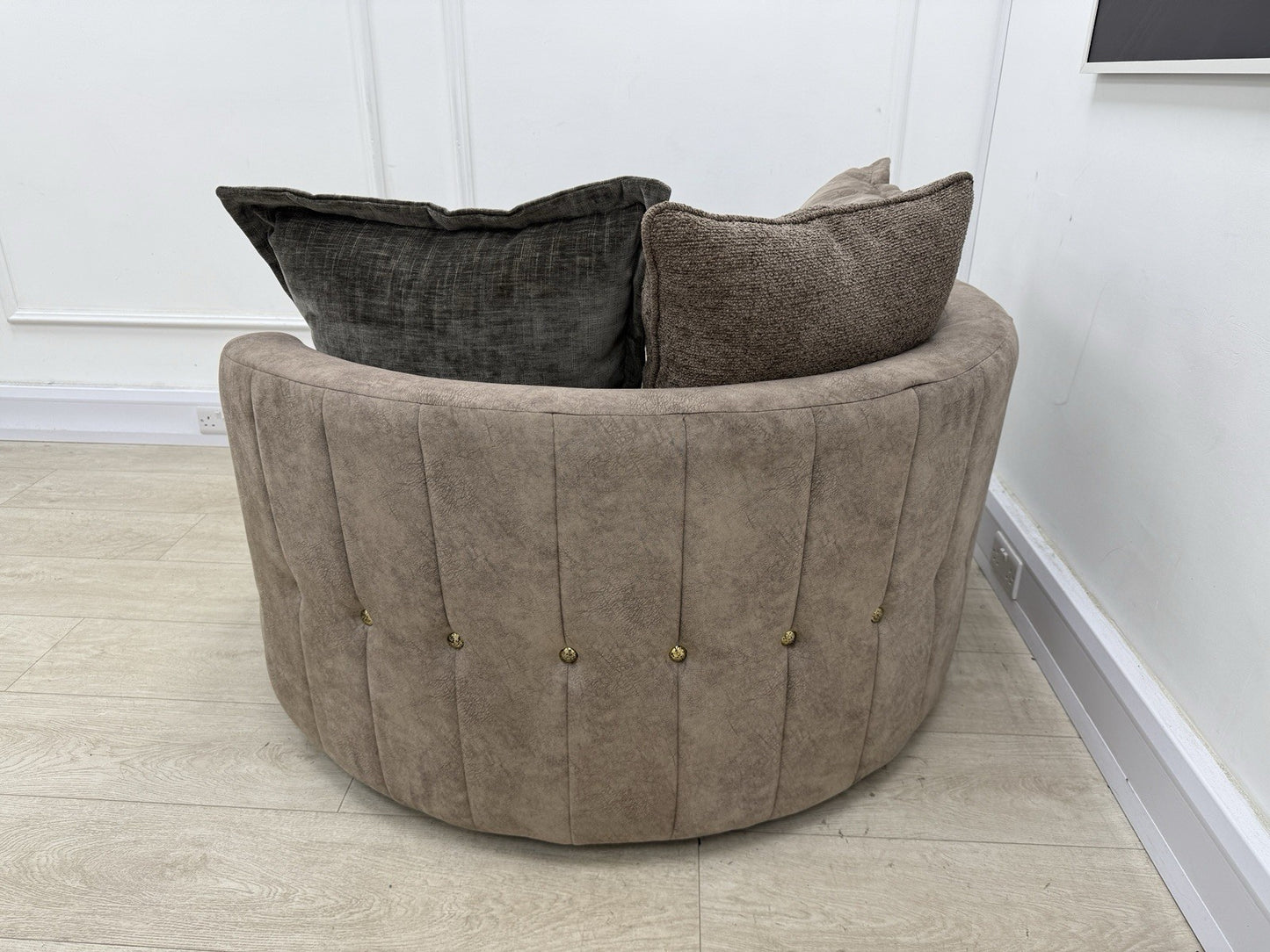 DFS Devine Swivel Cuddle Chair In Chocolate