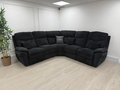 La-Z-Boy Tamla Power Recliner Corner Sofa In Black Fabric