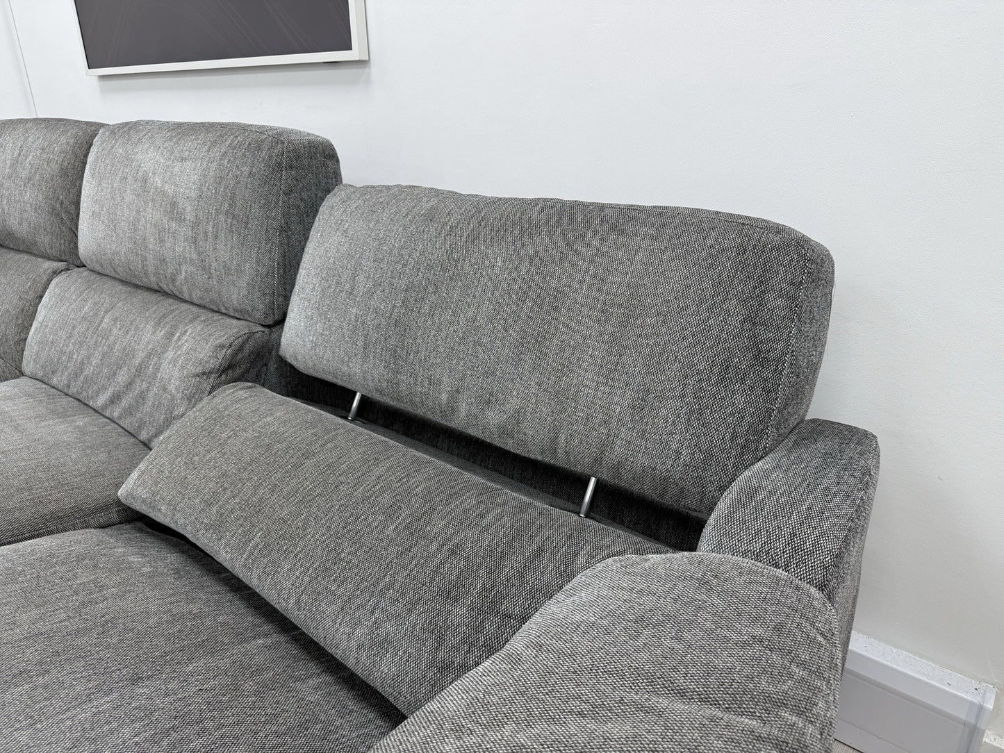 DFS Soren Power Recliner Corner Sofa & Footstool In Charcoal