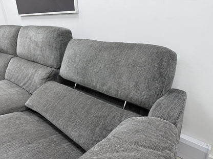 DFS Soren Power Recliner Corner Sofa & Footstool In Charcoal