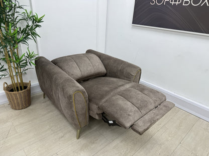 DFS Lidia Power Recliner Chair In Mayson Truffle Fabric