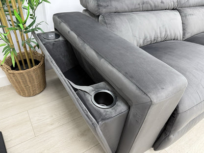 DFS Wander XL 6 Seater Power Recliner In Charcoal Velvet